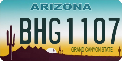 AZ license plate BHG1107