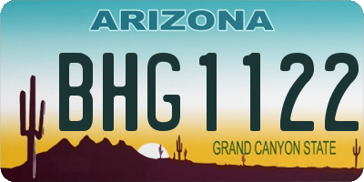 AZ license plate BHG1122