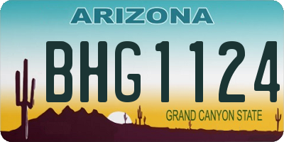 AZ license plate BHG1124