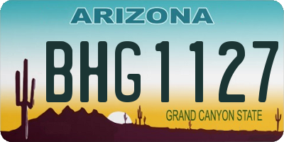 AZ license plate BHG1127