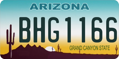 AZ license plate BHG1166
