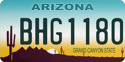 AZ license plate BHG1180