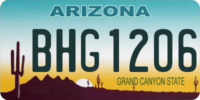 AZ license plate BHG1206