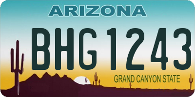 AZ license plate BHG1243