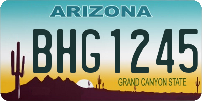 AZ license plate BHG1245