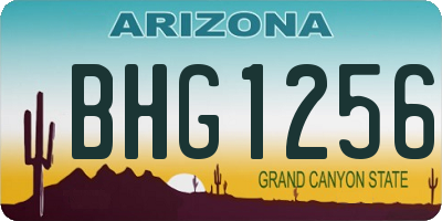 AZ license plate BHG1256
