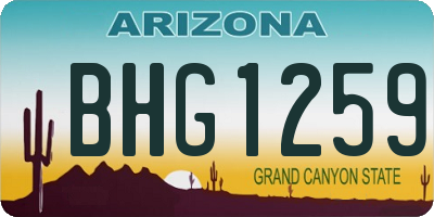 AZ license plate BHG1259