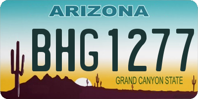 AZ license plate BHG1277
