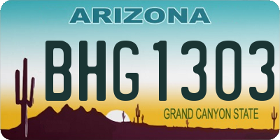 AZ license plate BHG1303