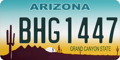 AZ license plate BHG1447