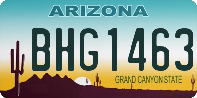 AZ license plate BHG1463