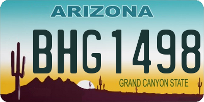 AZ license plate BHG1498