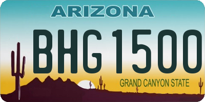 AZ license plate BHG1500