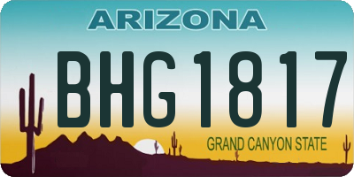 AZ license plate BHG1817