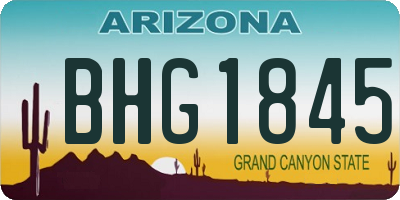 AZ license plate BHG1845