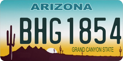 AZ license plate BHG1854