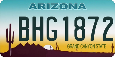 AZ license plate BHG1872