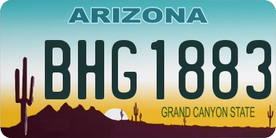 AZ license plate BHG1883