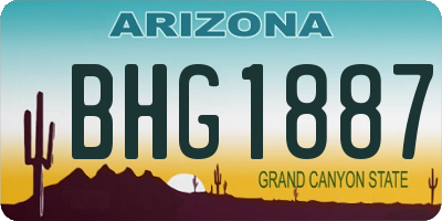 AZ license plate BHG1887