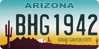AZ license plate BHG1942