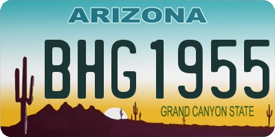 AZ license plate BHG1955