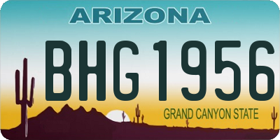 AZ license plate BHG1956