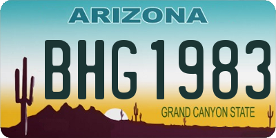 AZ license plate BHG1983