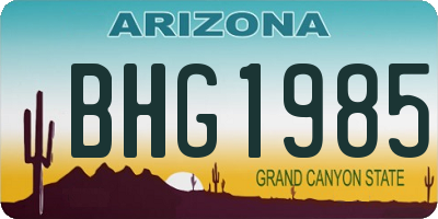 AZ license plate BHG1985