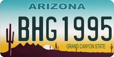 AZ license plate BHG1995