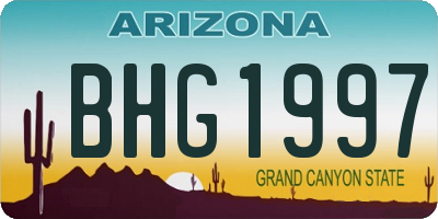 AZ license plate BHG1997