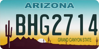 AZ license plate BHG2714