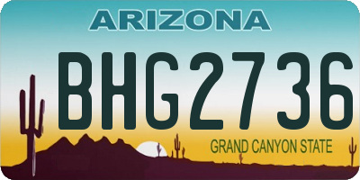 AZ license plate BHG2736
