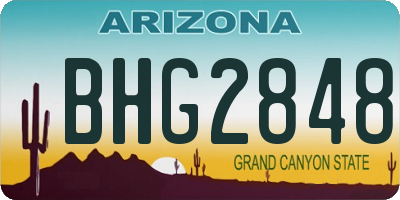 AZ license plate BHG2848