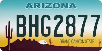 AZ license plate BHG2877