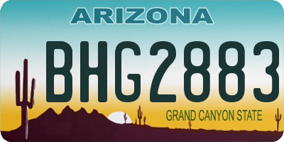 AZ license plate BHG2883