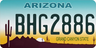 AZ license plate BHG2886