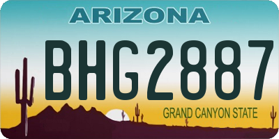 AZ license plate BHG2887
