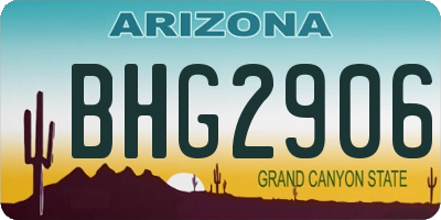 AZ license plate BHG2906