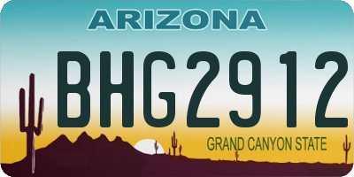 AZ license plate BHG2912