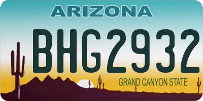 AZ license plate BHG2932
