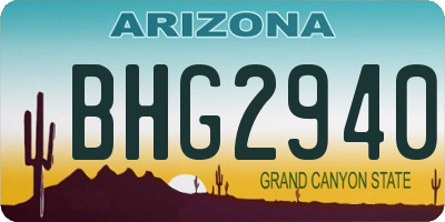 AZ license plate BHG2940