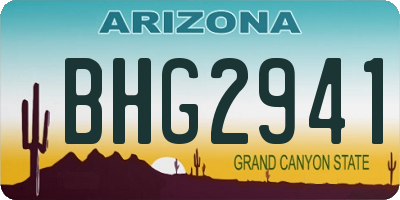 AZ license plate BHG2941