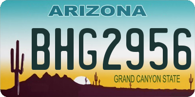 AZ license plate BHG2956