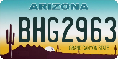 AZ license plate BHG2963