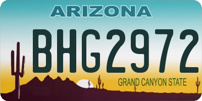 AZ license plate BHG2972