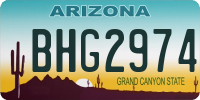 AZ license plate BHG2974