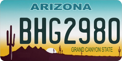 AZ license plate BHG2980