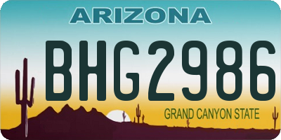 AZ license plate BHG2986