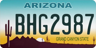 AZ license plate BHG2987