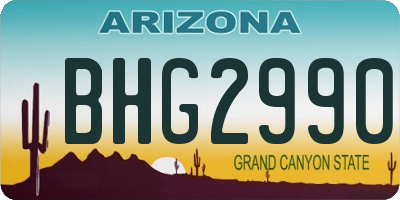 AZ license plate BHG2990